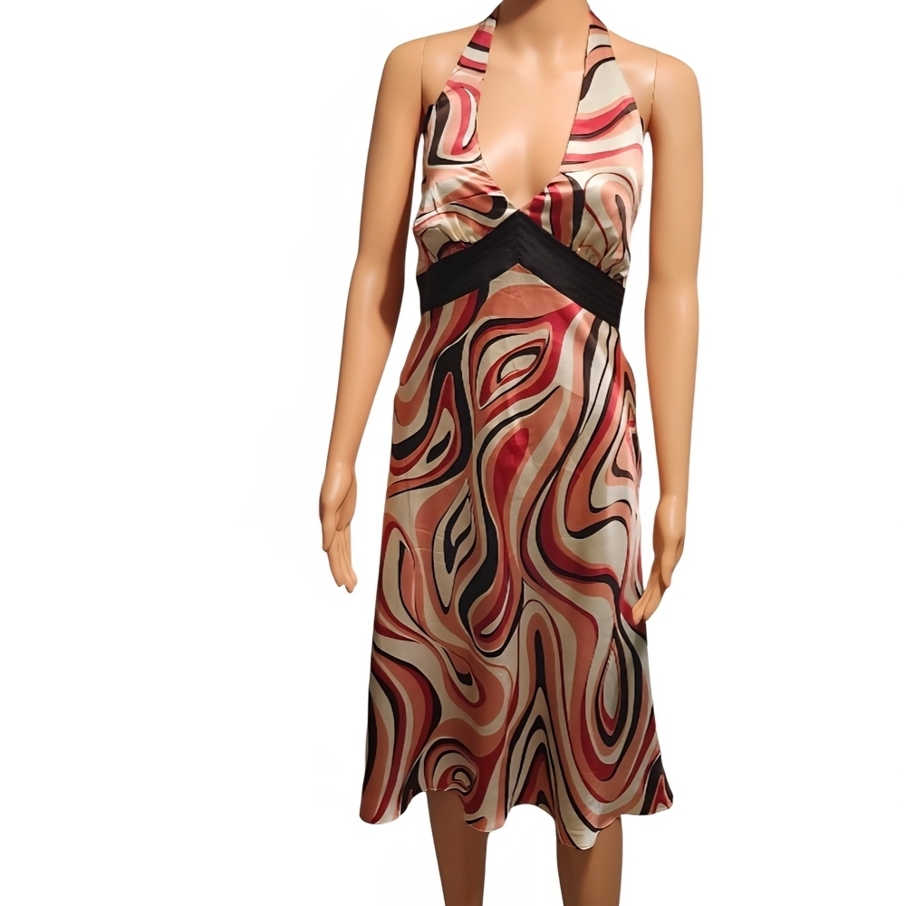 Laundry By Shelli Segal Dark Brown Silk Dress - Picture 3 of 8